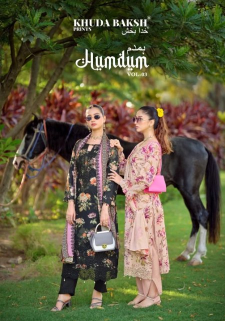 Humdum Vol 3 By Khuda Baksh Lawn Printed Pakistani Dress Material